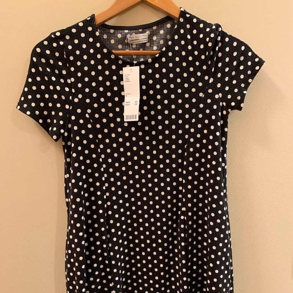 Urban Outfitters black and white polka dot dress NWT